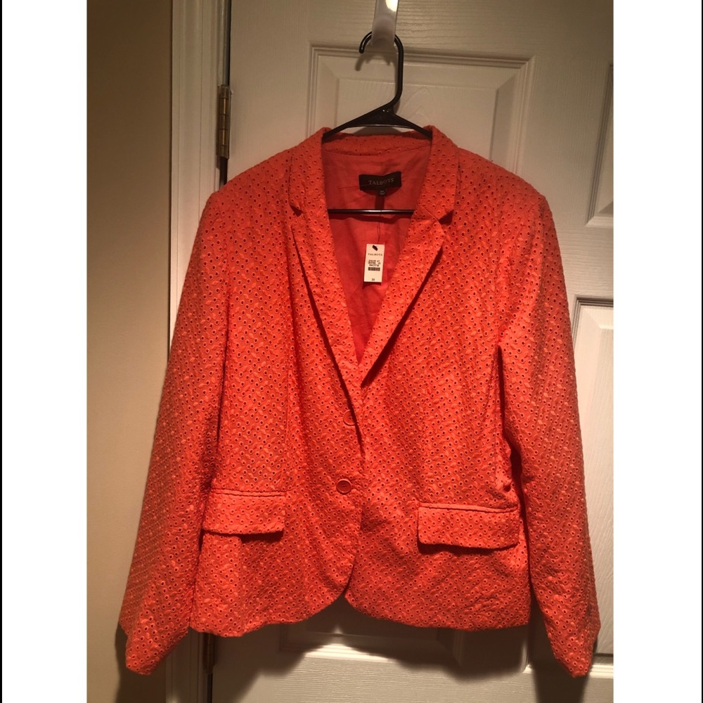 Talbots Coral Eyelet Blazer